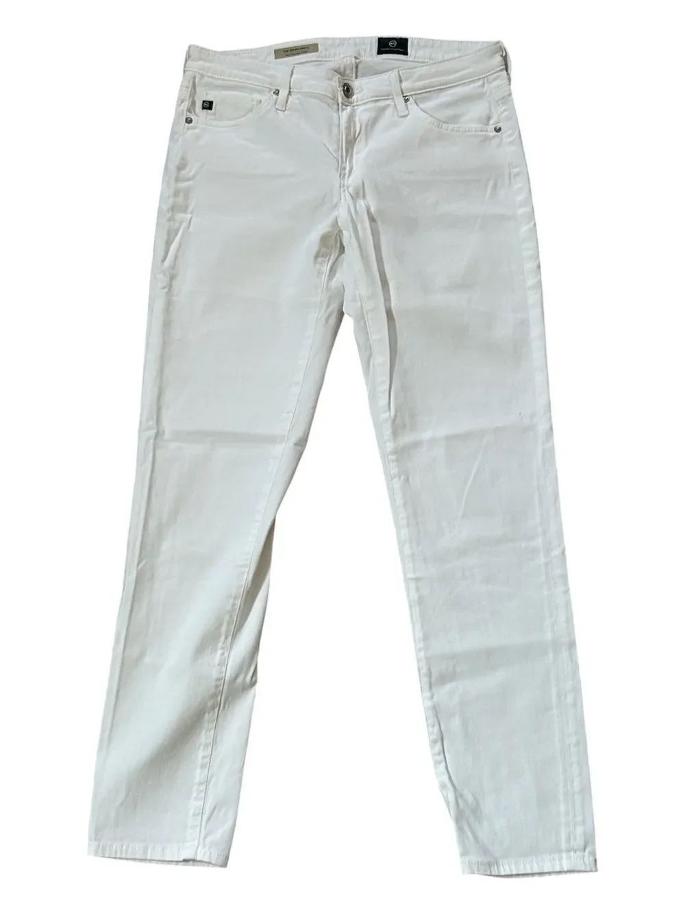AG Adriano Goldschmied The Stevie White Slim Straight Ankle Jeans